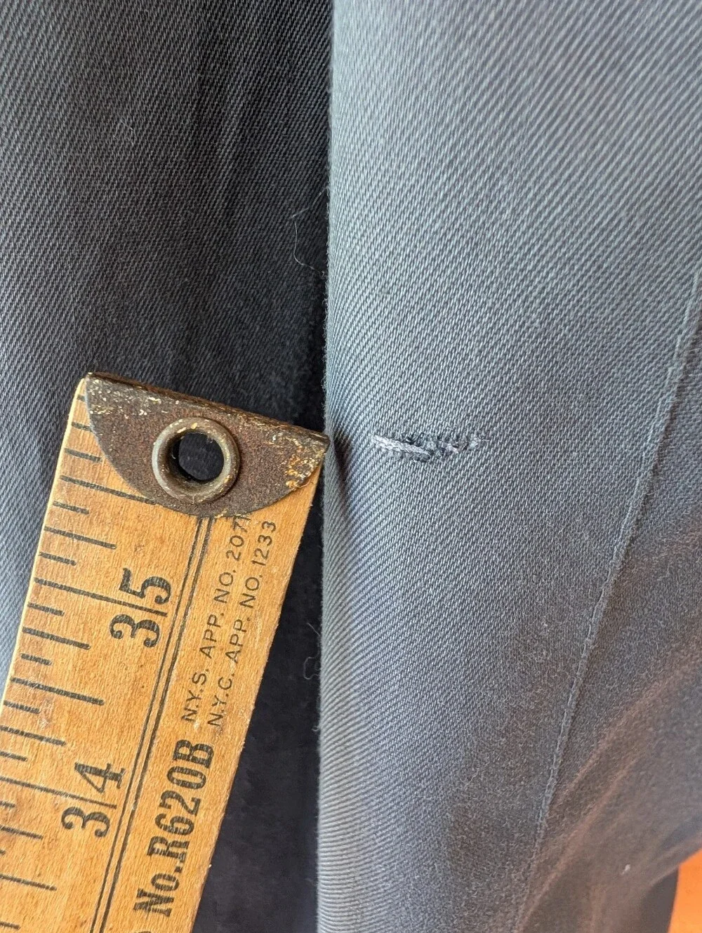 Vintage Christian Dior Monsieur Trench Coat Gray 42R Wool Liner Double Breasted
